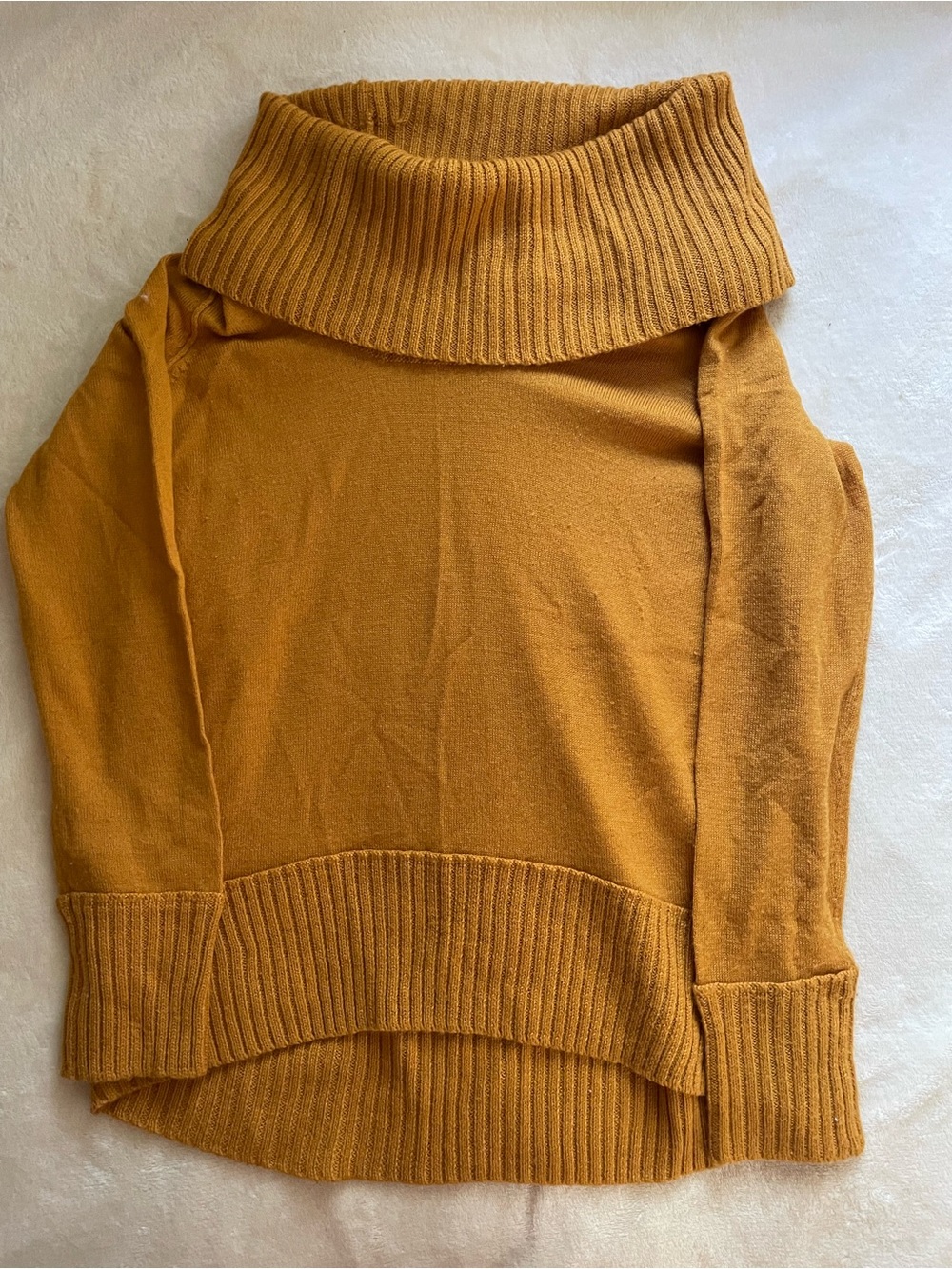 Cynthia Rowley Mustard Yellow Cowl Neck Sweater